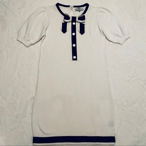 TIBI Sailor Mini Dress White Navy Size Small